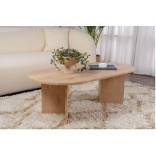 Hanah Home Elegant Coffee Table, Sapphire Oak, 119 x 39.8 x 60 cm, 100% Melamine Coated Particle Board, 18 mm Thickness, Stylish & Functional for Modern Living Spaces
