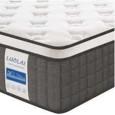 LUOLAI Mattress, 140 x 200 cm, 22 cm Hardness, H3, Solid Mixing Mattress, High Density Foam and Independent Pocket Spring, Strong Edge Support, Pressure Relief, Cool and Breathable