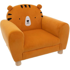ATMOSPHERA CREATEUR D'INTERIEUR Kids Armchair Tiger Chair Jungle Animal Inspired Orange Polyester Polyurethane Foam Plywood Relax
