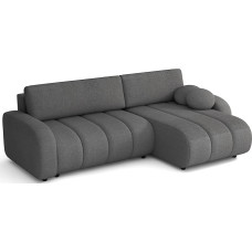 MEBLE-LUX - Corner Sofa with Sleep Function and Bed Box, 270 cm Wide Sofa Bed Hilton L, Bouclé Fabric Sofas, Sofa L-Shape, Universal Couches (Right or Left), 3-Seater Sofa Bed - Dark Grey