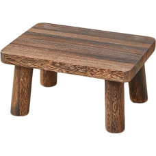 Housoutil Wooden Step Stool Indoor Outdoor Mobility Portable Step Stool Heavy Duty Step Stool for Bedroom Kitchen Bathroom