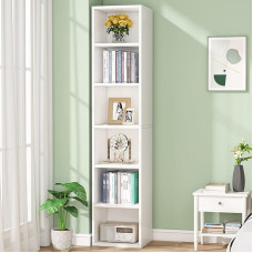 Tribesigns Bookcase with 6 Levels, 180 cm Standing Shelf, Slim Storage Shelf, Bookcase, Cube Shelves for Living Room, Bedroom, Office (6 Cubes (1 Pack))