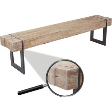 Mendler HWC-A15 Dining Room Bench Rustic Solid Fir Wood MVG Certified Natural 195 cm