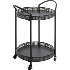 HAKU Möbel Art Deco Serving Trolley Black Metal Dimensions: W 51 cm x H 71 cm x D 42 cm