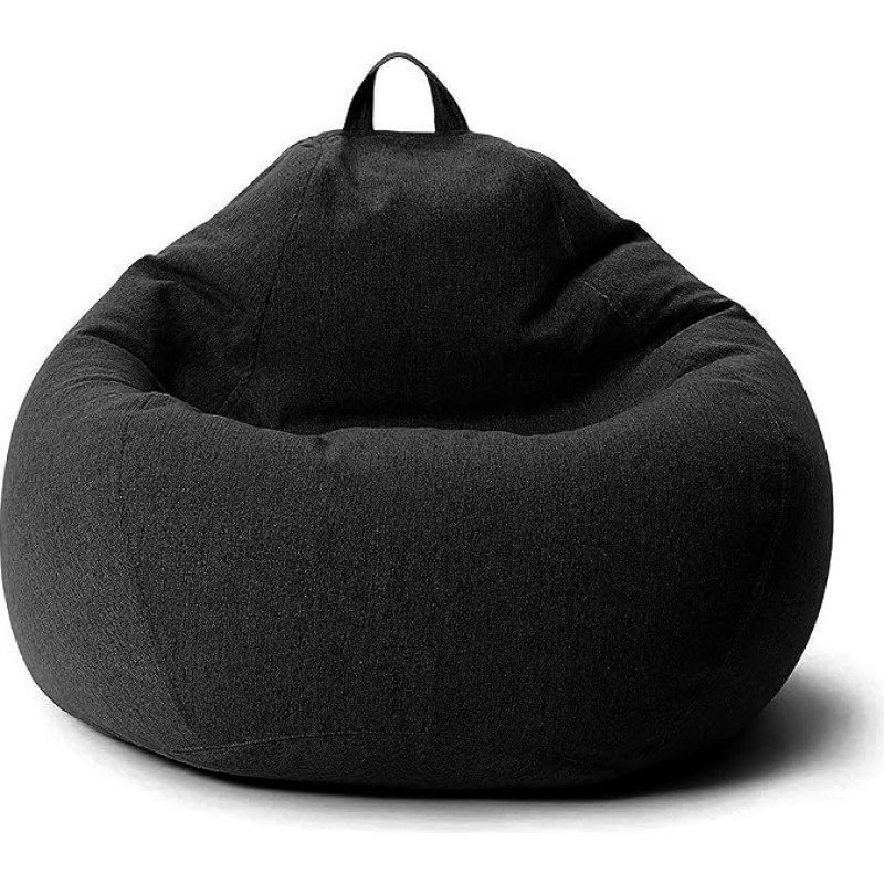 AD.CON Bean Bag with EPS Beads Filling, Pouf, Relaxing Chair, Seat Cushion, Floor Cushion, Bean Bag (Black, 120 x 120 x 60, 350 L)