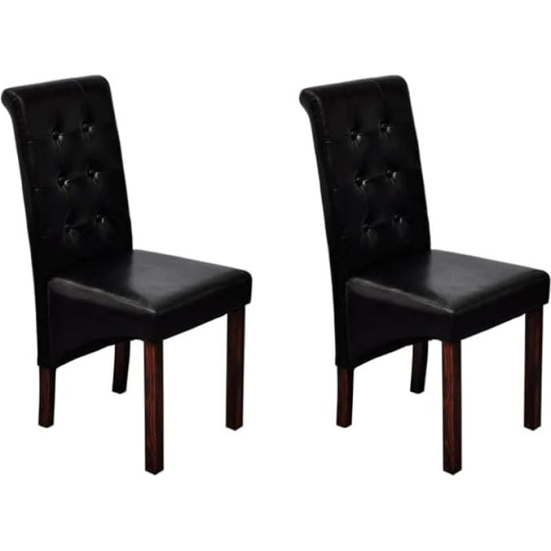 VidaXL Chaise de salle à manger 2 pcs Cuir artificiel Noir