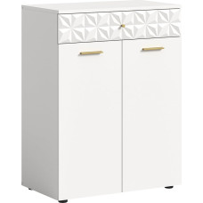 xonox.home Prisma Front Chest of Drawers High-Gloss White MDF Body White Melamine Approx. 70 x 92 x 40 cm