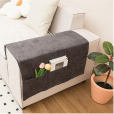 TINAYAUE Sofa Armrest Organiser with 3 Large Pockets for Remote Control, Keys, Glasses, Room Tidy Couch Bedside Armchair Cover Storage Bag Sofa Arm Protector