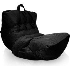Aiire Relaxo XXL Bean Bag for Cuddly Corner, Bean Bag Design Made of Velvet Fabric with Filling, Giant Bean Bags Adults, Seat Bag, Fluffy Floor Cushion, Coarse Floor Chair, Floor Chair, Black