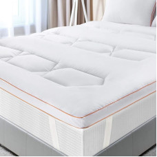 Maxzzz Single Mattress Topper - Thick 5.8cm - Hypoallergenic Down Alternative Ultra Soft Washable Microfibre Topper with 4 Elastic Corner Straps - 90 x 190 cm