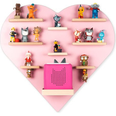 BOARTI Children's Shelf Heart in Pink and White - Suitable for Toniebox and Tonies - for Playing and Collecting