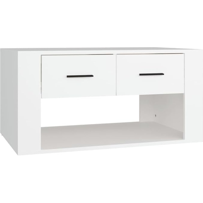 vidaXL Coffee Table with Storage Space Side Table Living Room Table Sofa Table Tea Table Coffee Table Living Room White 80 x 50 x 40 cm Wood Material