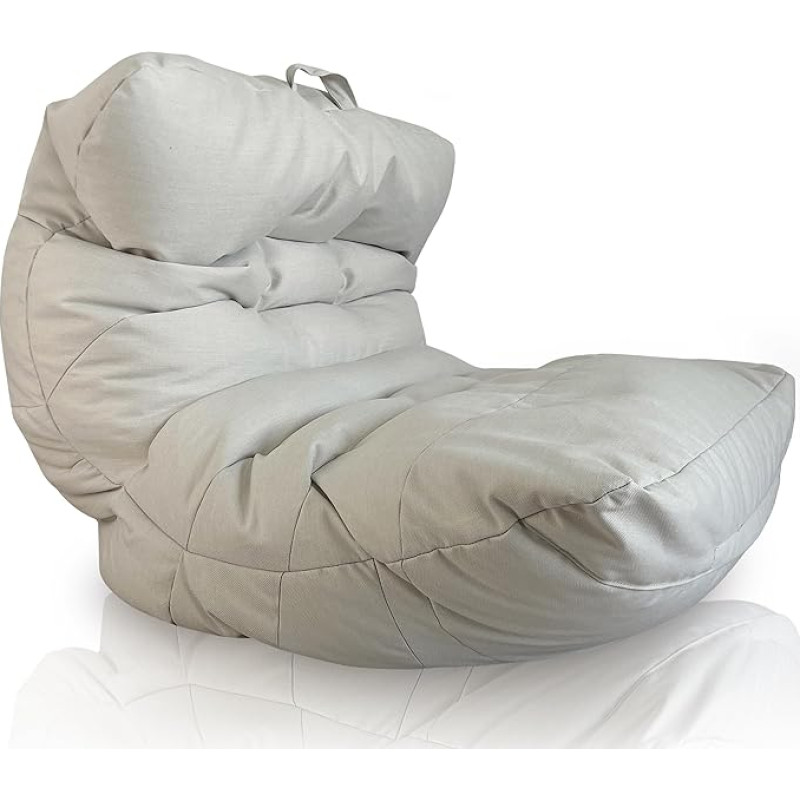 Aiire XXL Bean Bag Outdoor Modern - Giant Bean Bag Chair with Filling for Garden and Pool - Coarse Floor Cushion - Floor Chair - Gaming Bean Bags for Children and Adults Beige