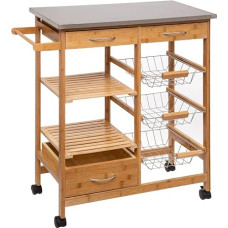 5five - Side Table Large Model Drawers Baskets Bamboo