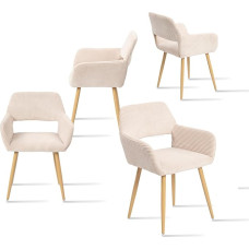 MEUBLE COSY Dining Room Chairs, Set of 4, Kitchen Chairs, Upholstered Chairs, Living Room Chairs, Armrests with Armrests, Corduroy