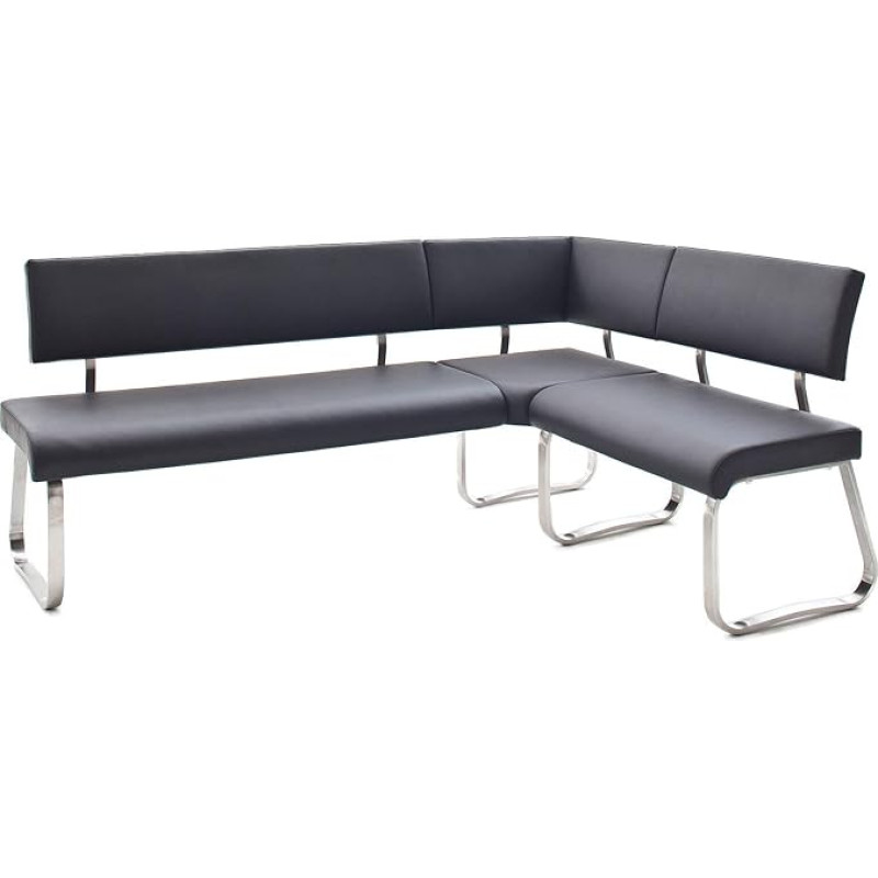möbelando Muvo II Corner Bench, Dining Room Bench, Upholstered Bench, Black