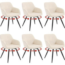 WOLTU EZS85be-6 Set of 6 Rotating Dining Room Chairs, Velvet Padded Ergonomic Dining Room Chairs with Metal Legs, Dining Room Chairs with Back and Armrests for Kitchen, Living Room, Balcony, Beige