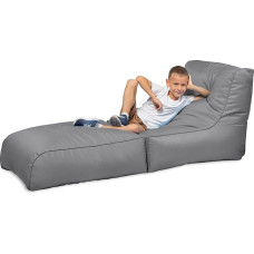 chilly pilley® Bean Bag, Foldable Pouf for Sitting and Lying 2 in 1 - with EPS Filling - Giant Bean Bag - Children & Adults - Outdoor Reclining Cushion Waterproof Seat Cushion - Many Colours, Grey