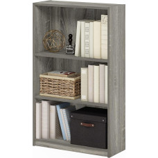 Furinno JAYA Simple Bookcase, French Oak Grey, 24.13 x 62.23 x 102.36 cm, French Oak