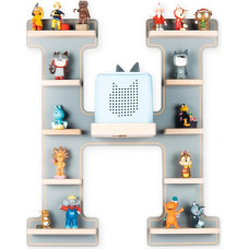 Boarti Children’s Shelf Various Letters in Grey and White – for Toniebox and Tonies – for Playing and Collecting