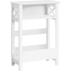 Yaheetech Side Table Coffee Table 3 Tier Bedside Table with Open Storage Compartment and Magazine Shelf X-shaped Sofa Table Coffee Table for Bedroom/Living Room 50 × 25 × 70 cm