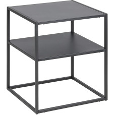 AC Design Furniture Nino Bedside Table with Shelf Width 45 cm Height 50.5 cm Depth 40 cm Black Metal