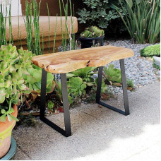 Welland Live Edge Cedar Bench with Metal Legs 29