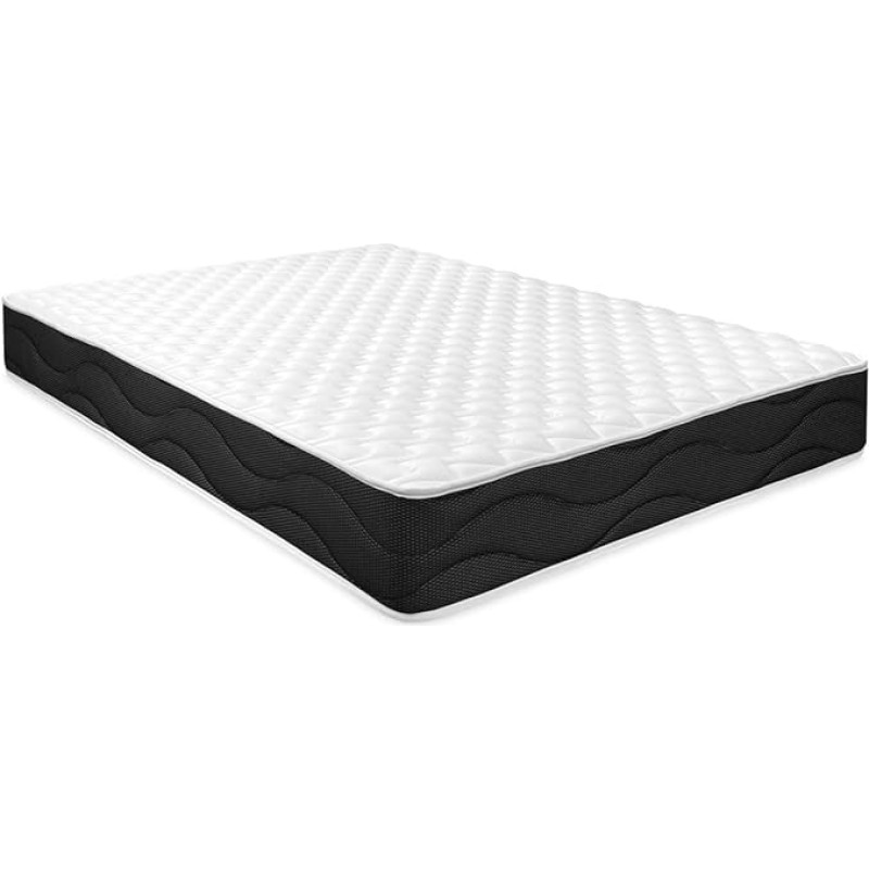 Homey (Winter Summer Face, Firmness, Medium Hardness, Breathable, Mite-Proof, Antibacterial and Hypoallergenic Viscoelastic Mattress Sleep Pro, Reversible, Memory Foam, White/Black, 90 x 200 cm