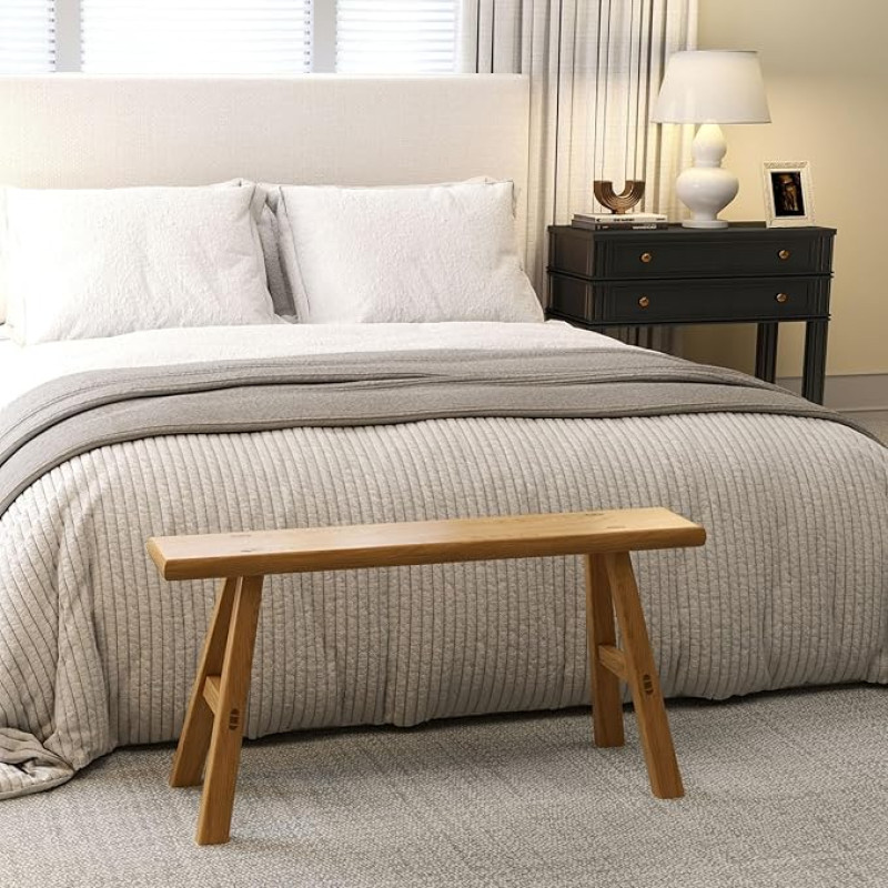 ANQILEE Handmade Solid Wood Bench