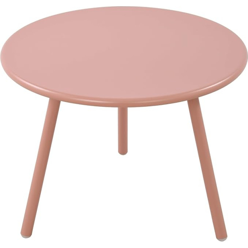 CLP Minot Coffee Table, Round Lounge Table for Outdoor and Indoor Use, Garden Table, Weatherproof and UV-Resistant, Outdoor Side Table, Colour: Pink