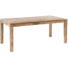 FineBuy Rustica Mango Dining Table, Solid Wood, Country House Design, Rectangular Dining Table, Kitchen Table