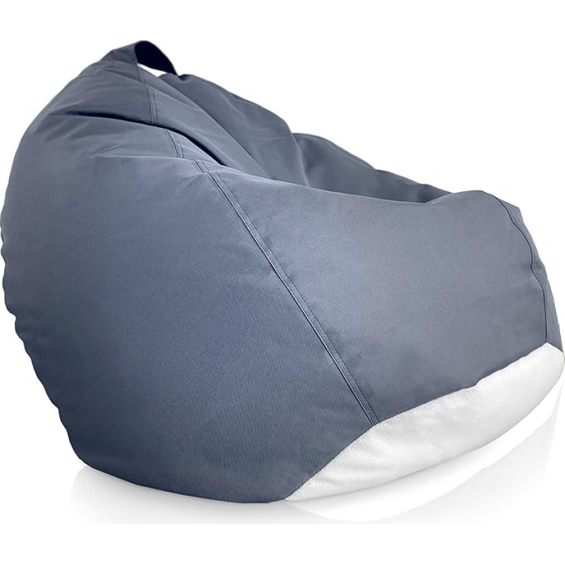 Aiire XXL Bean Bag Outdoor Modern with Filling - Modern Giant Bean Bag for Garden and Pool - Coarse Floor Cushion - Floor Chair - Gaming Bean Bags for Children and Adults Grey
