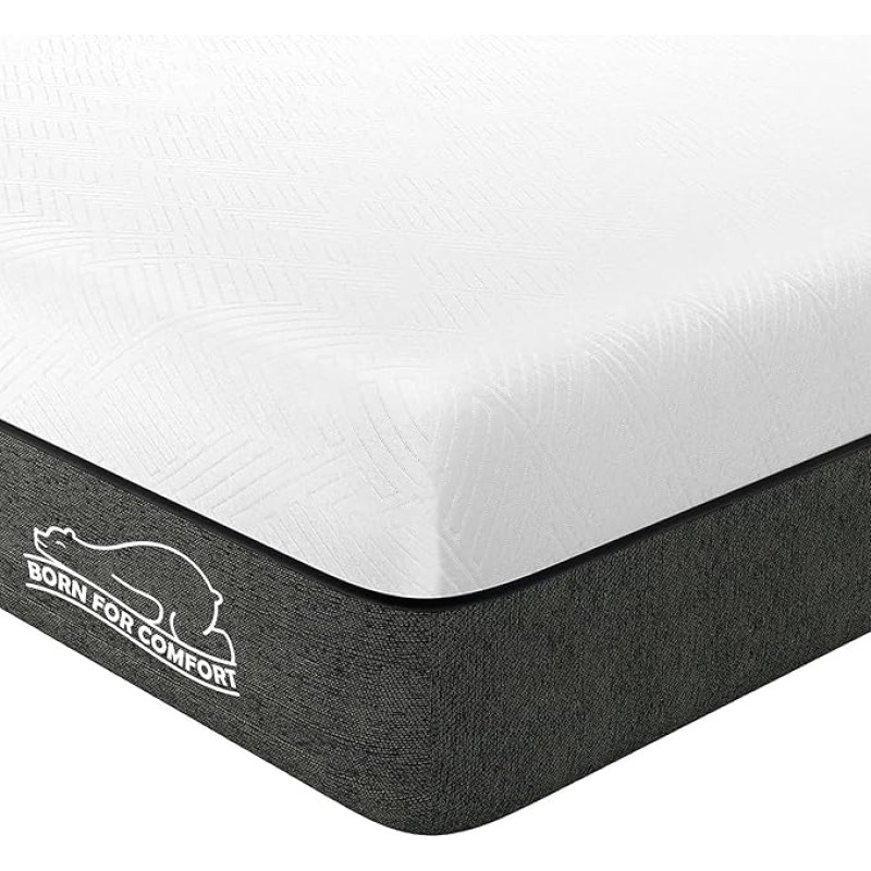 wowttrelax Single Memory Foam Mattress 6 Inch with Soft Fabric Skin Friendly Breathable Cover 2 Ply for More Support Medium Firm 90 x 190 x 15 cm Black White