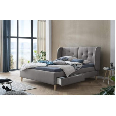 Traumnacht Upholstered Bed, Including Bed Box with 4 Drawers and Slatted Frame, Produced According to German Quality Standard, 180 x 200 cm, Light Grey