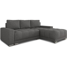 Pavo Corner Sofa with Sleep Function and Bed Box - Big Sofa, Couch, Couch Set, Corner Sofa, Corner Sofa Set, Universal Ottoman (Graphite (Sawana 05))