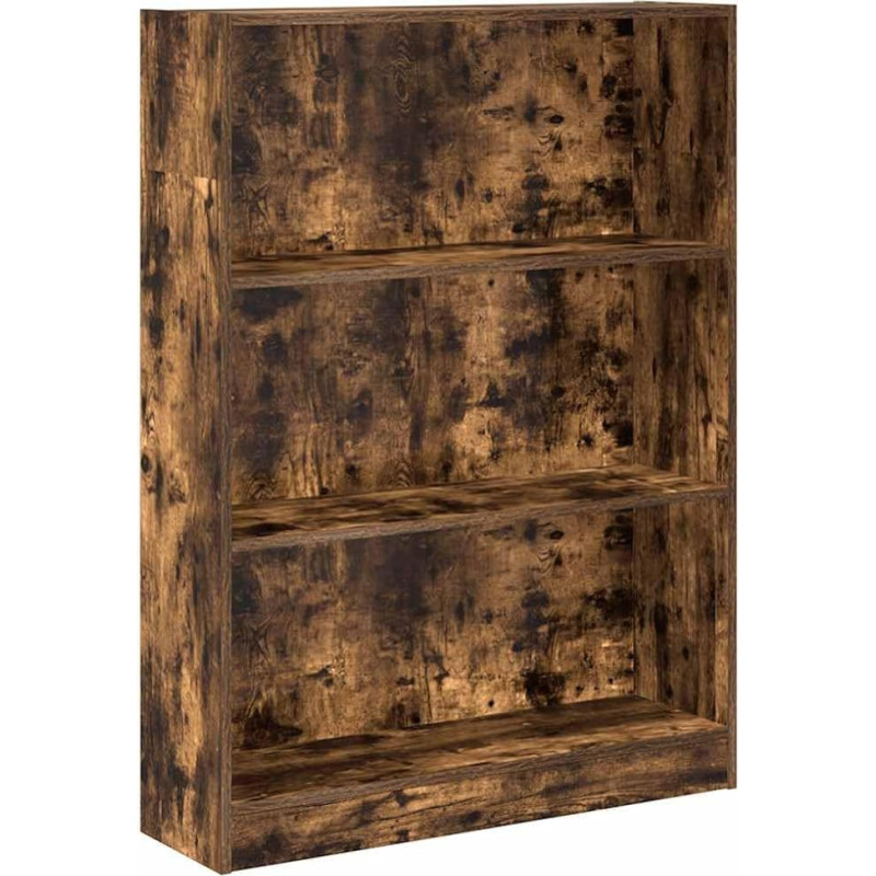 vidaXL Bookcase, Bookcase with Storage Space, Standing Shelf for Living Room, Office, Office Shelf, Filing Shelf, Storage Shelf, Smoked Oak Wood Material