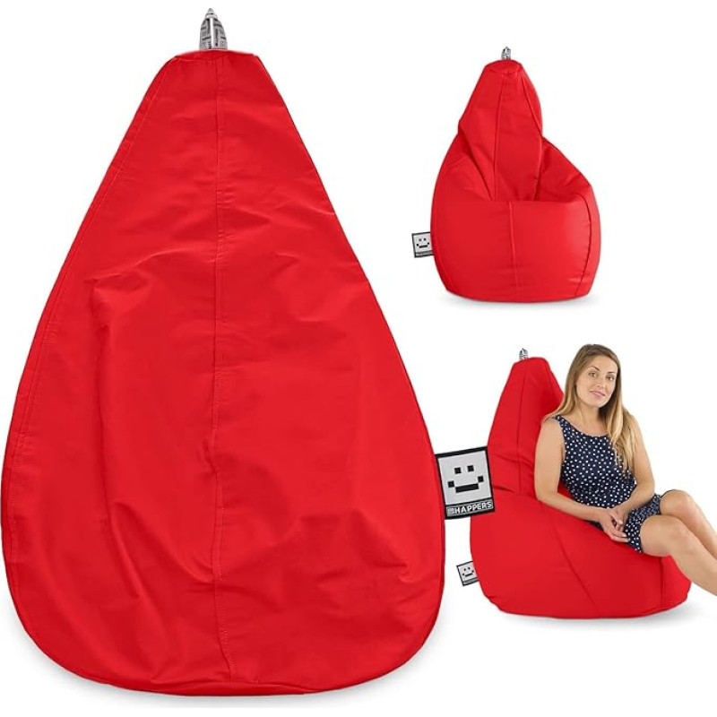 Happers Bean Bag Pear without Filling Faux Leather Indoor Red XL