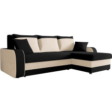 Mirjan24 Kristofer Corner Sofa, Designer Corner Sofa, Couch with Sleep Function, Two Bed Boxes, Living Landscape, Bed Function L-Shape Sofa, Ottoman Universal (Mikrofaza 0015 + Mikrofaza 0031.)