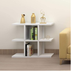 URBNLIVING Avalon Wooden Bookcase Living Room Modern Display Shelves Storage Unit Organiser - 3 Tier