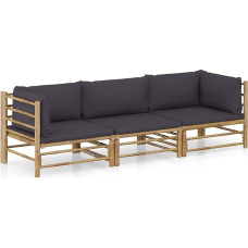 Festnight Garden Lounge Furniture, Patio Garden Furniture Set, Bamboo Garden Lounge Sofa, Outdoor Couch Set, Garden Sofa Set, Patio Furniture, 3-Piece