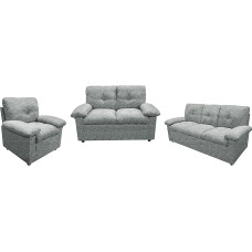 mymai Sitzgarnitur 3-TLG. Sofa Set Sofagarnitur HSP58 (Hellgrau)