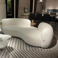 Pea Shaped Curved Sofa - Innovative Minimalist Tech Fabric Living Room Couch for Modern Reception Stylish Comfort Home Decor Furniture