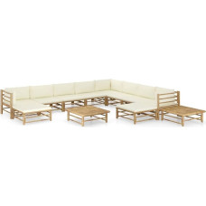 Festnight Garden Lounge Furniture, Patio Garden Furniture Set, Bamboo Garden Lounge Sofa, Outdoor Couch Set, Garden Sofa Set, Patio Furniture, 12 Pieces