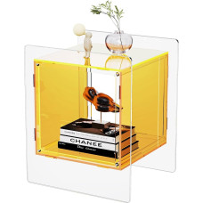 solaround Acrylic Bedside Table Bedside Table Clear Side Table for Living Room Yellow