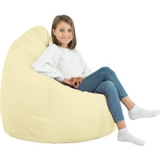Italpouf , XL Size Beanbag, Giant Bean Bag, Indoor, Faux Leather, Bean Bag Chair for Children and Adults, EPS Beads Filling, Certified, Creamy