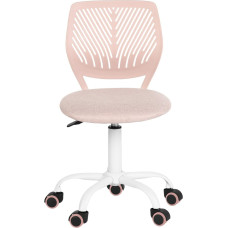 FurnitureR Dining Room Swivel Chairs, 1PC Kitchen Chair, Padded Chair, Swivel Chair, Comfortable Chair with Wheels, Backrest, Armless Chair for Dining Room, Living Room, Morandi Pink