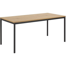 AC Design Furniture Jörn Dining Table H 74 x W 160 x D 80 cm Wild Oak Effect Black Wood / Metal 1 Piece
