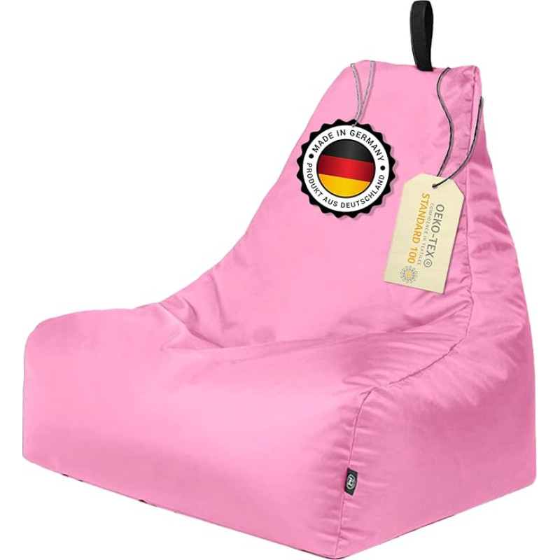 PatchHome XL Lounge Chair - Ergonomic Bean Bag for Gamers, Living Room & Outdoor - with Polystyrene Filling, Washable Cover & Zip for Refill (Dusky Pink)