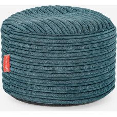 Lounge Pug Small Round Footstool Pouf, Bean Bag Stool, Small, Corduroy Teal