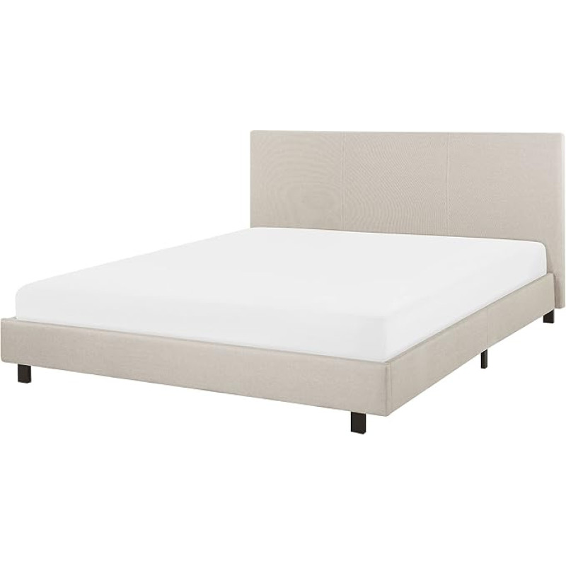 Albi Modern Upholstered Bed 160 x 200 cm Beige Fabric Bed Frame